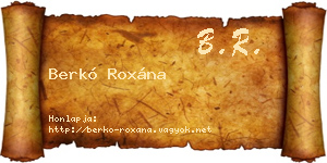 Berkó Roxána névjegykártya