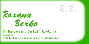roxana berko business card